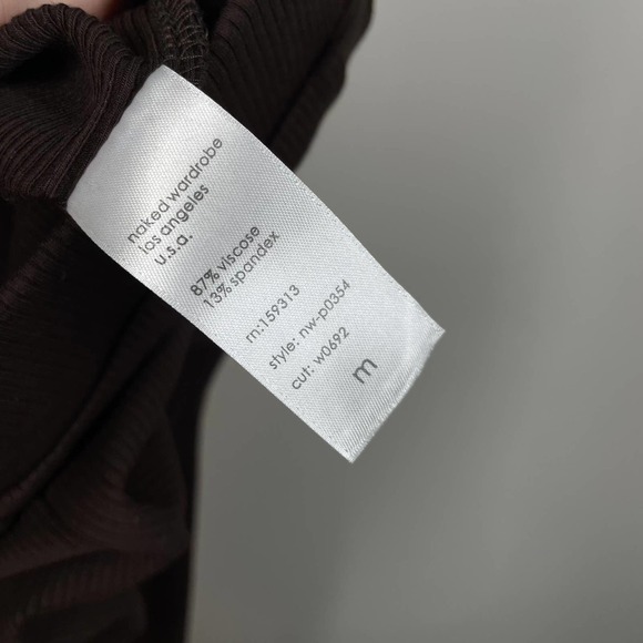 NWT NAKED WARDROBE Snatched To The Side Leggings Brown M - Picture 9 of 9